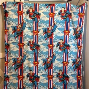 Vintage 1978 DC Comic Superman twin size flat sheet. Super Hero Made in USA